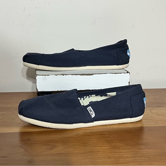 TOMS Alpargata Navy Canvas Summer Comfortable Casual Shoes Women’s Size 6 - Picture 1 of 6